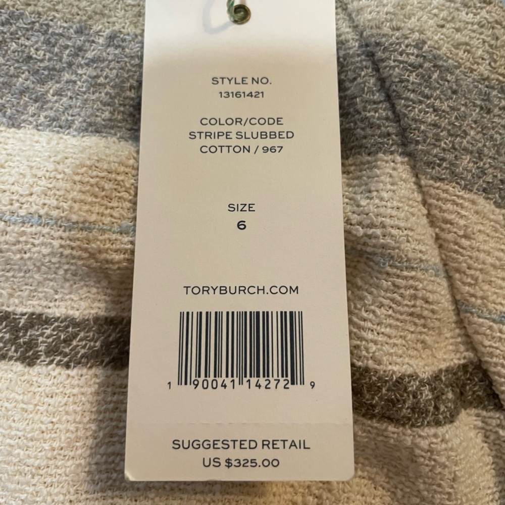 NWT! TORY BURCH STRIPED MINI DRESS- size 6 - Picture 7 of 13